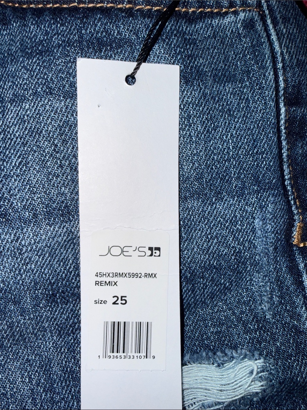 Joe's Jeans Distressed Dark Blue Straight Leg Jeans - Picture 7 of 14